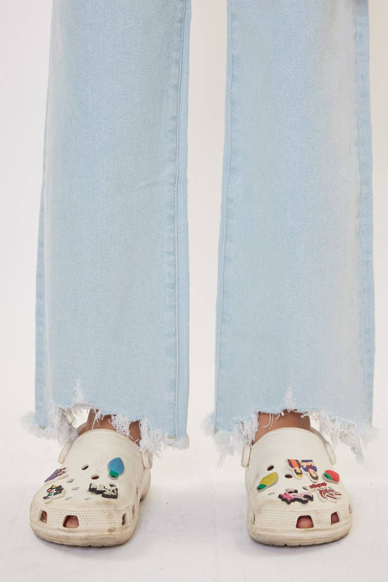 GIRLS HIGH RISE WIDE LEG JEANS