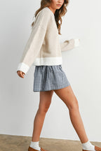 Cozy Contrast Trim Sweater