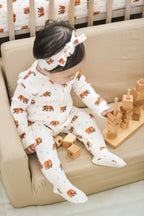 Brown Bear | Organic Zipper Footie