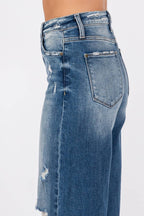 WIDE DESTROYED HIGH RISE RELAXED CROPPED WIDE LEG