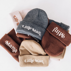 Matching Knit Hats- Little Man- Dark Brown