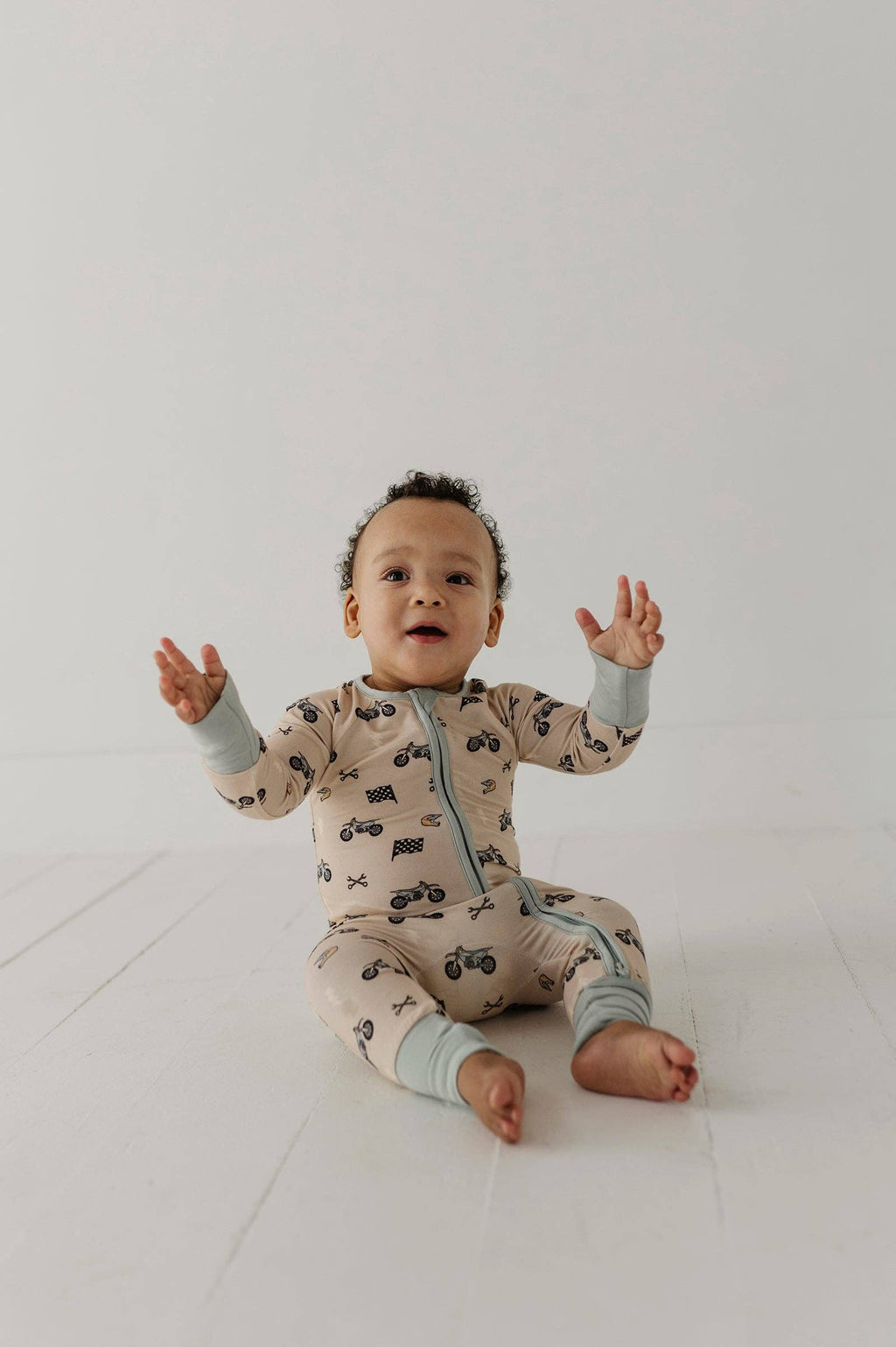 Babysprouts Long Sleeve Zip Romper - Multiple styles