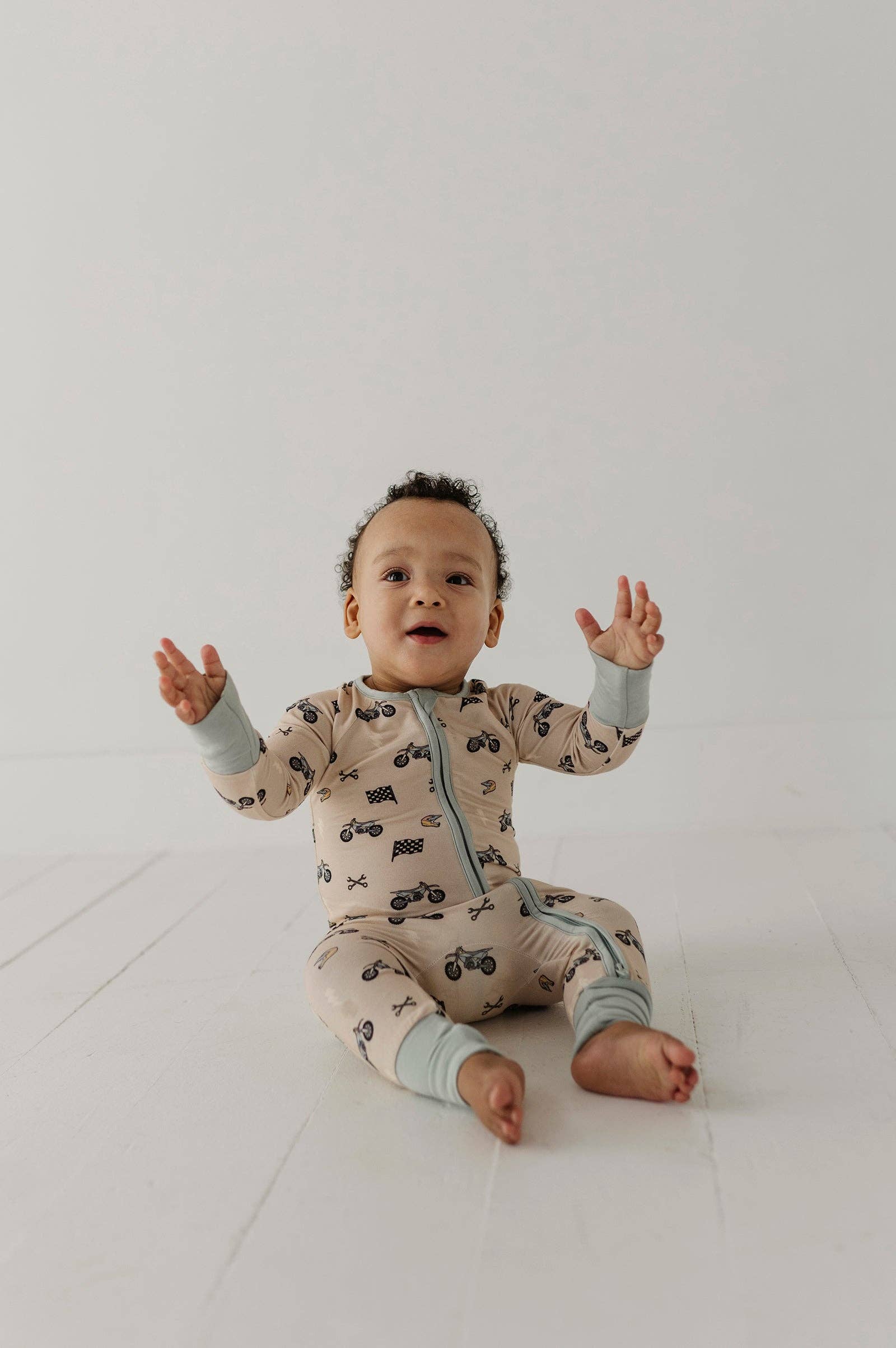 Babysprouts Long Sleeve Zip Romper - Multiple styles