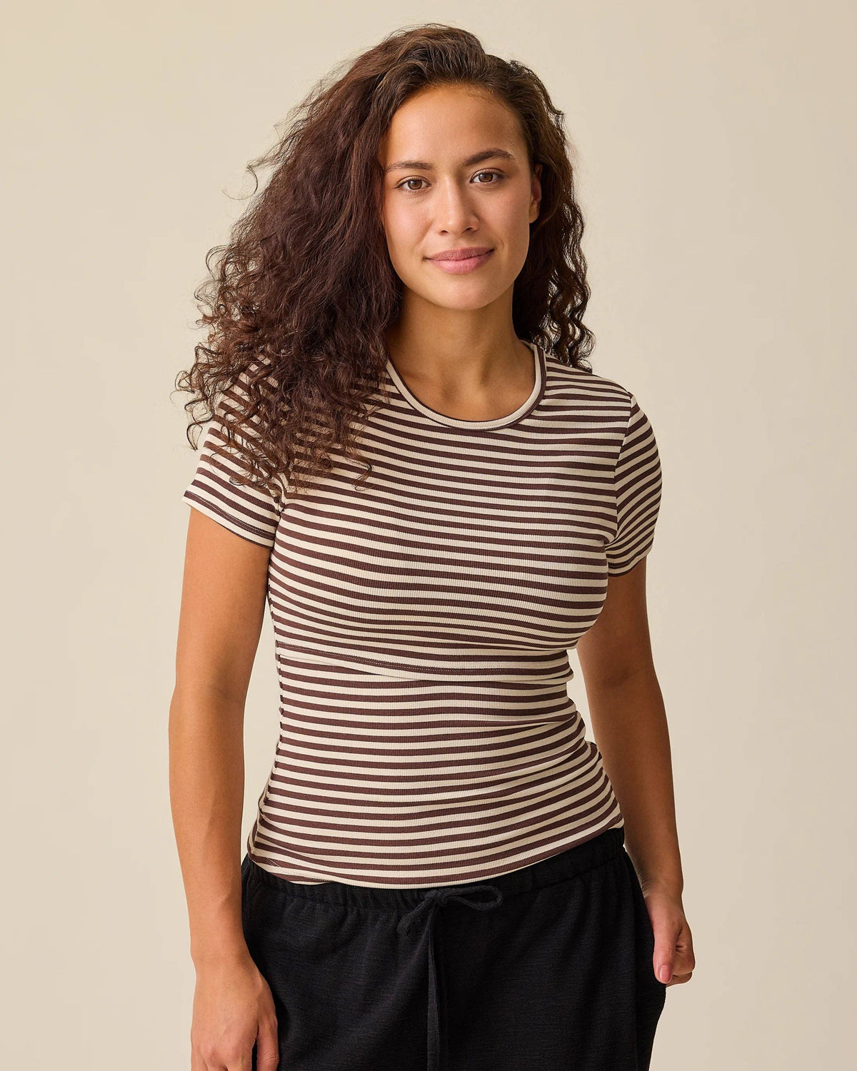 Fall Colors: Ribbed Bamboo Crew Neck Nursing T-shirt