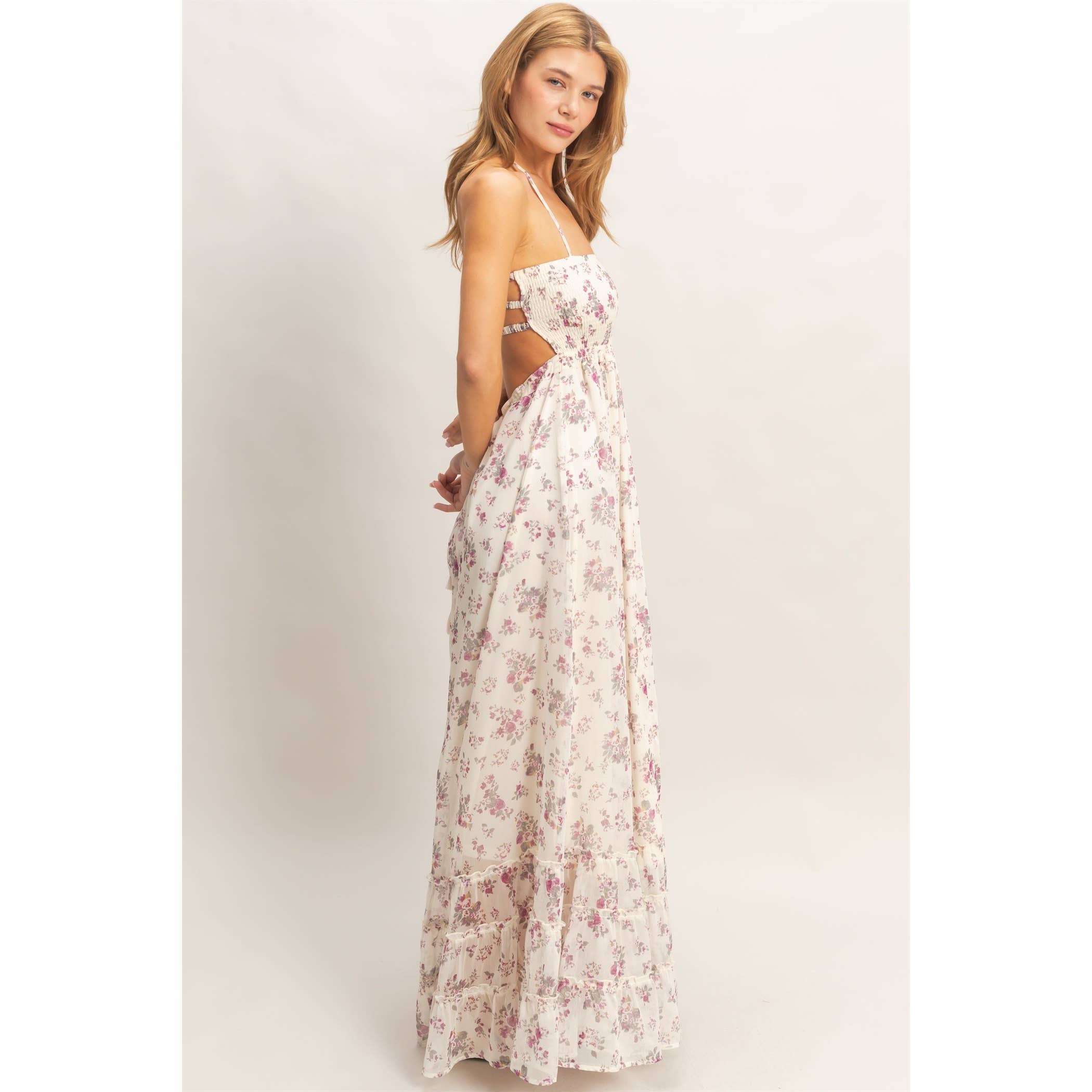Smocked Floral Maxi Dress