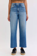 High Rise Wide Leg with Raw Hem