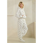 Printed Bubble Hem Knit Hoodie