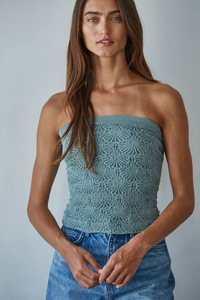 Knit Jacquard Tube Top (multiple colors)