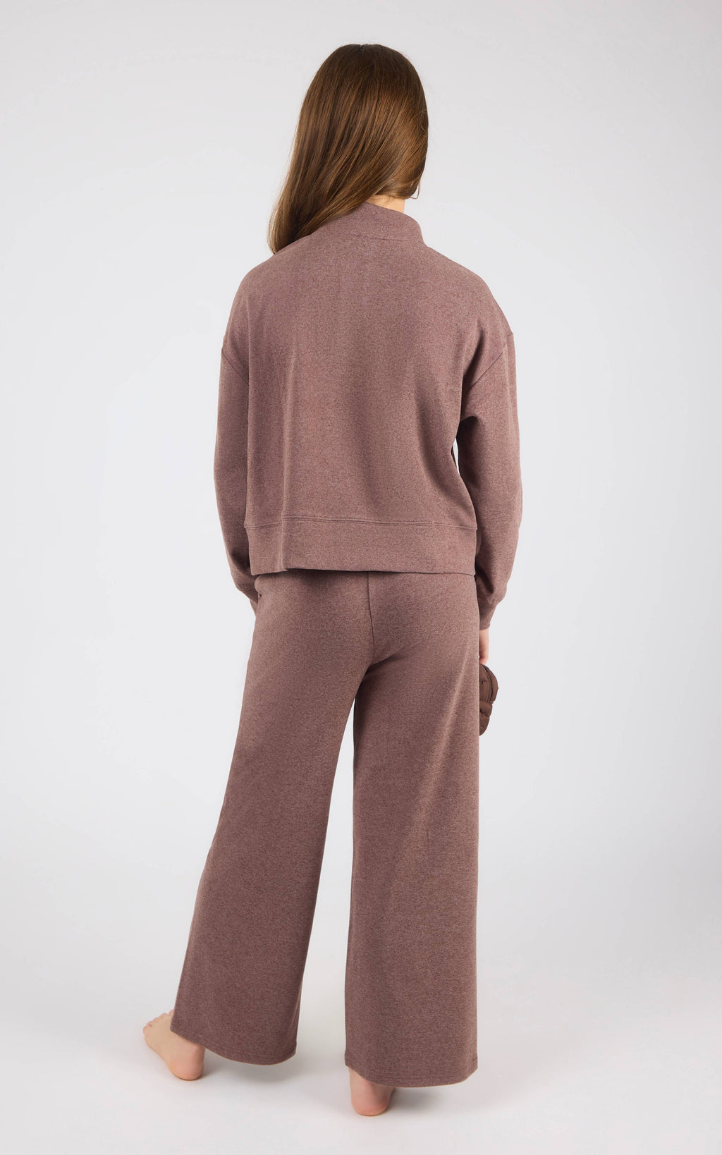 Tween Girls Mock Neck Pullover, Wide Pants, Bubble Bag Set