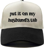 Two Tone Cap - Put It On My Husband's Tab - Black/Beige