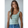 Knit Striped Seamless Padded Tank Top (multiple colors)