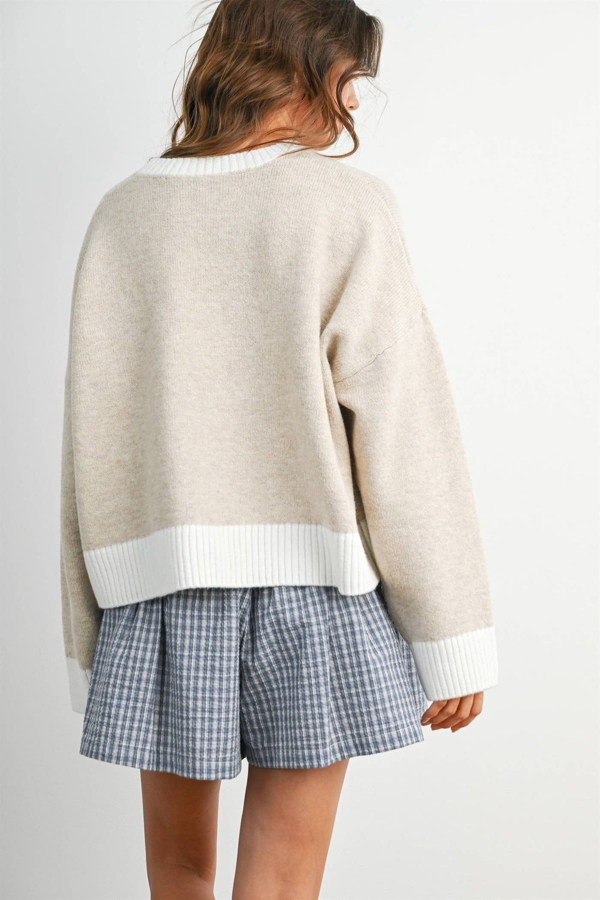 Cozy Contrast Trim Sweater