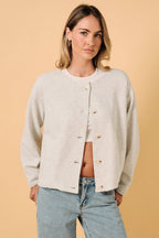 ROUND NECK LONG SLEEVE BARREL HEM JEACKET