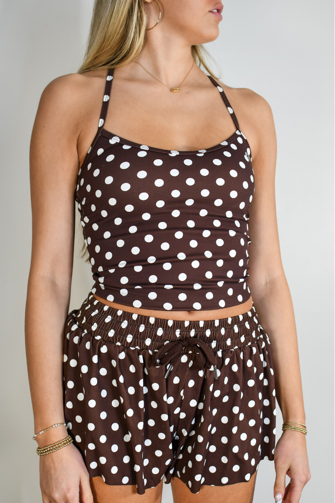 Pivot Polka Dot Biker Shorts Set