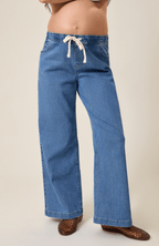 Drawstring Wide Leg Maternity & Postpartum Jean