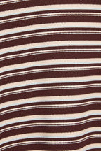 Brown Multi Stripe Crew Neck Long Sleeve Top