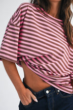 Oversized Stripe Boyfriend Tee