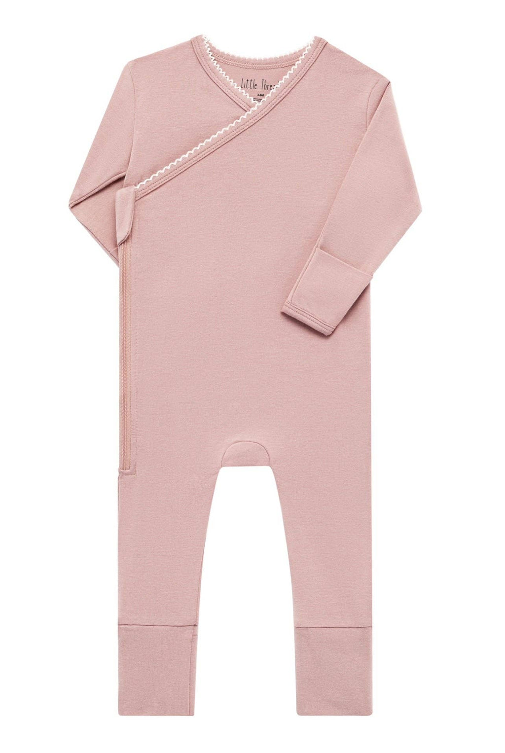 Solid Mauve Scalloped Bamboo Wrap Footie