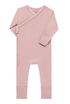 Solid Mauve Scalloped Bamboo Wrap Footie