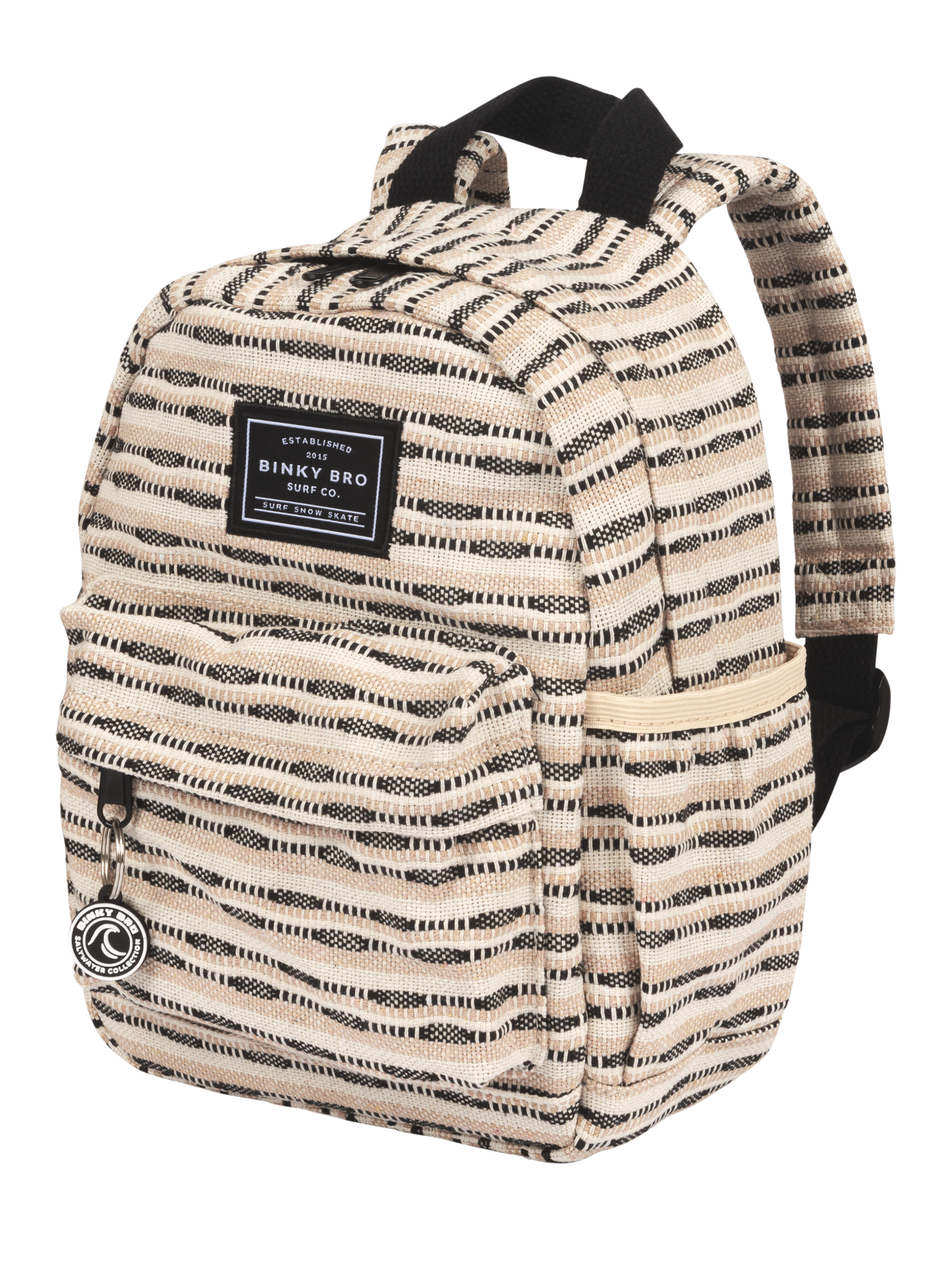 Kids Backpack (Black Striped Canvas)