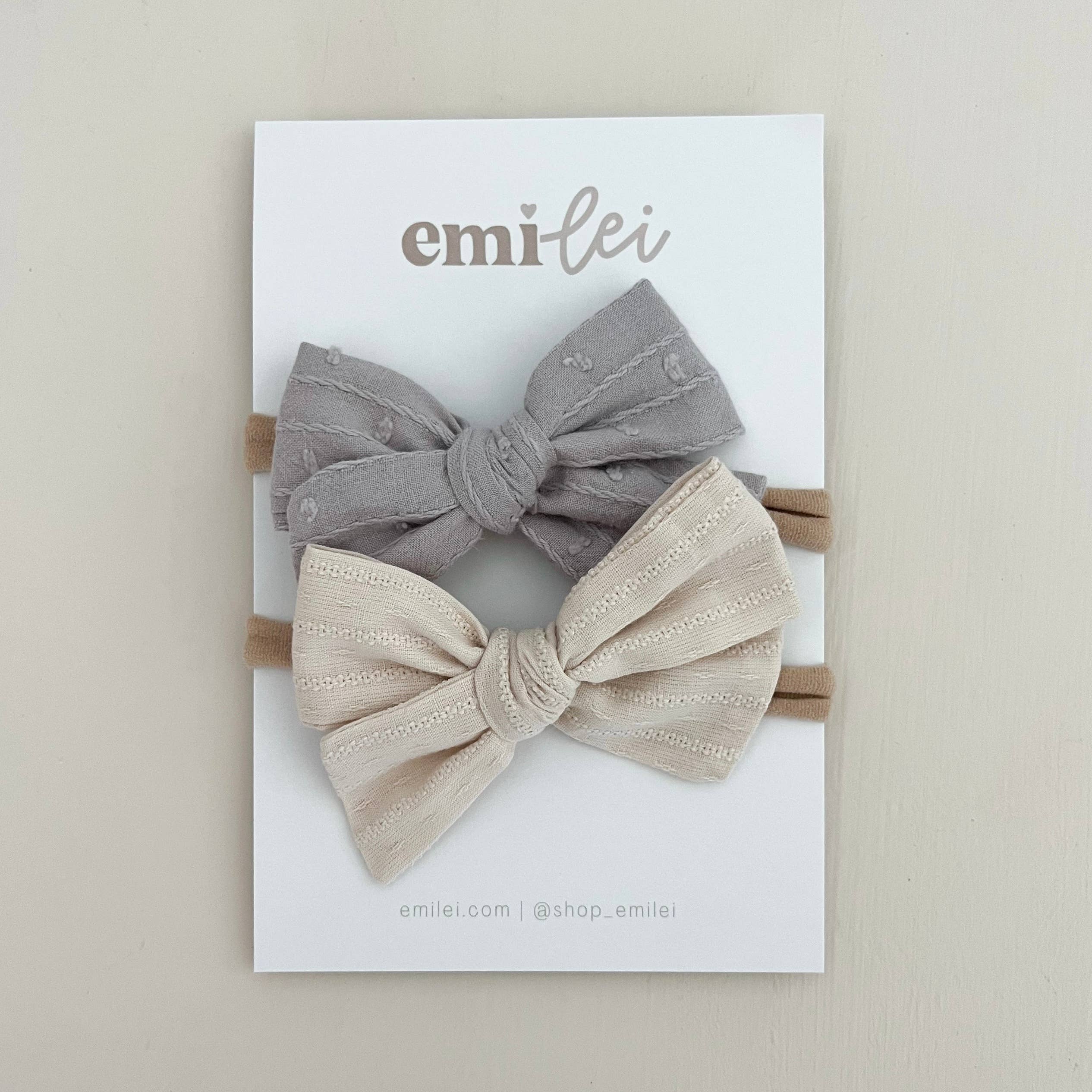 Nylon Stretchy Bow Headband Set
