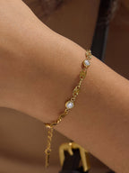 Ginevra 18K Gold Non-Tarnish Station Chain Bracelet