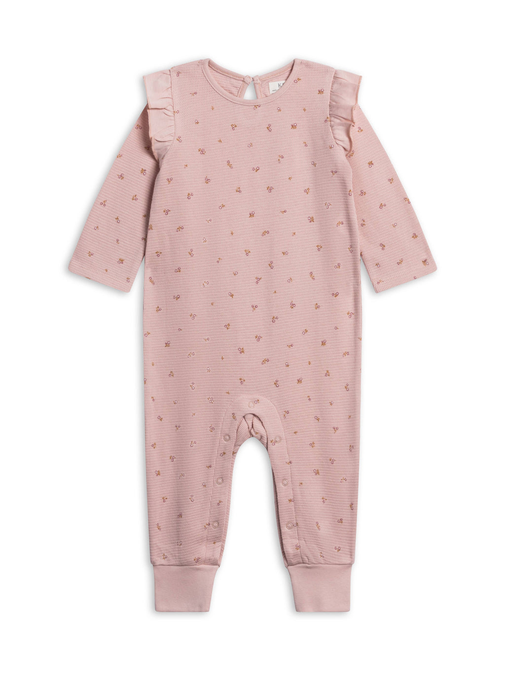 Mila Waffle Knit Flutter Sleeve Romper - Tilda Floral