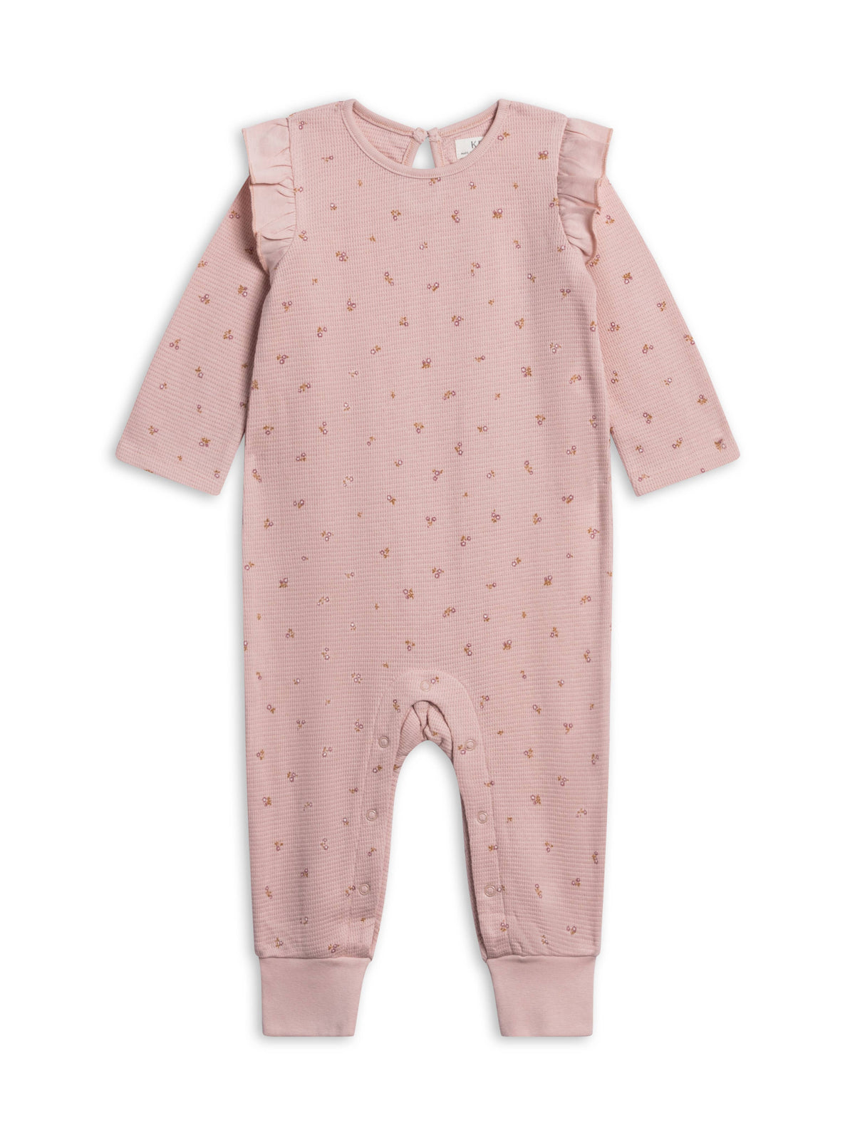 Mila Waffle Knit Flutter Sleeve Romper - Tilda Floral