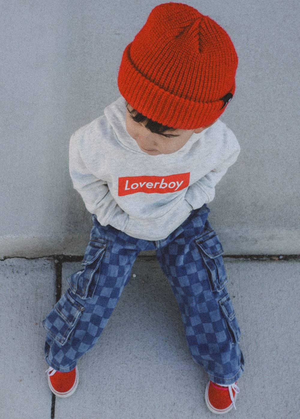 Checkered Baggy Blue Jeans