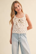 TWEEN GIRLS BOW FRONT SLEEVELESS TOP