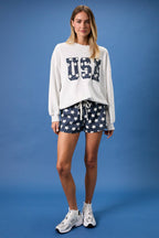 "USA" EMBROIDERY SWEATSHIRT