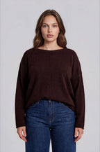 PLUS CENTER SEAM ROLLED NECK KNIT SWEATER