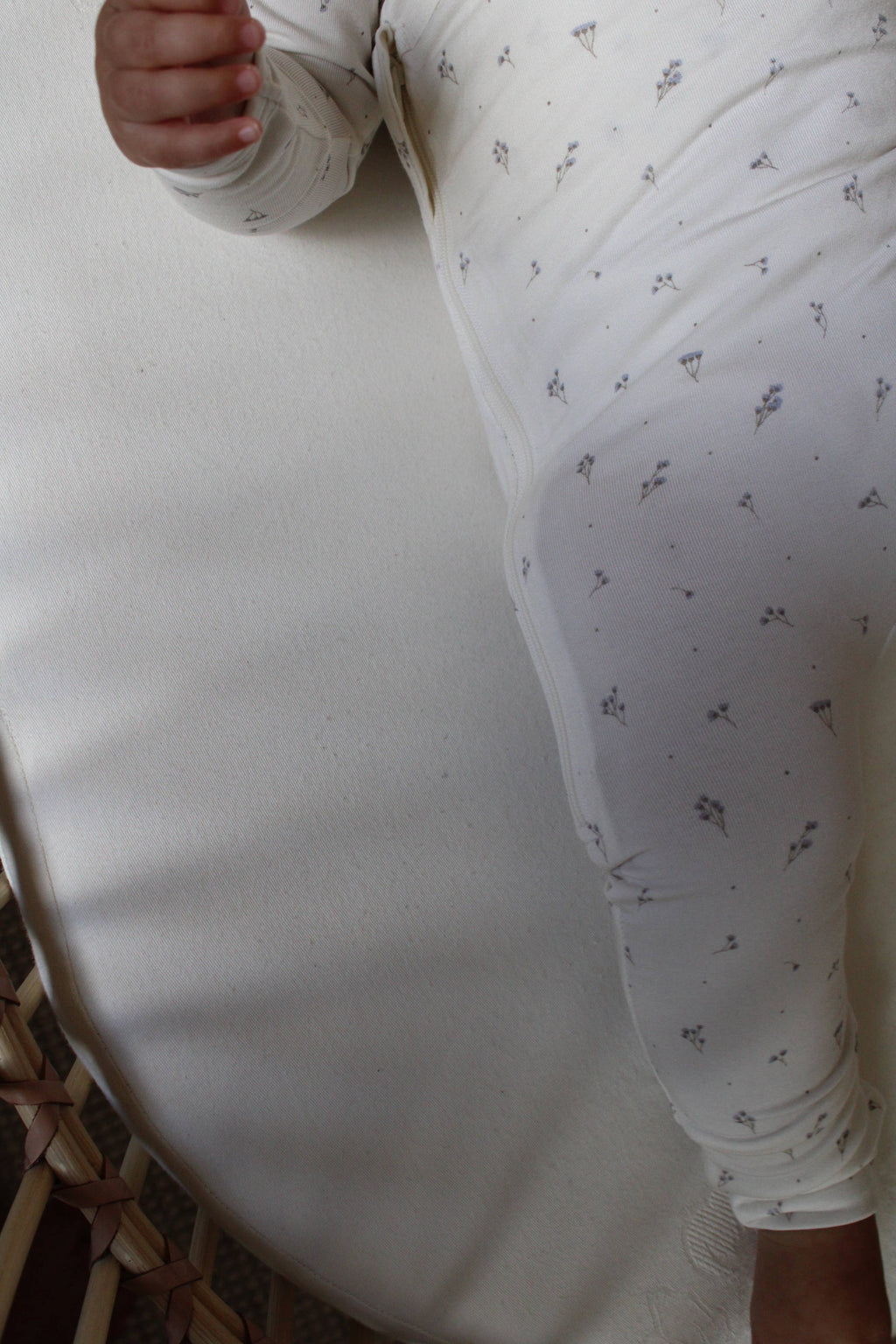 Blue Baby’s Breath Bamboo Wrap Footie