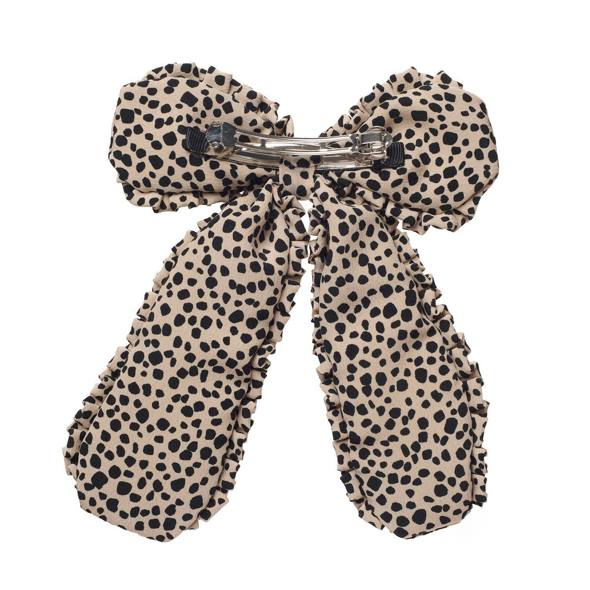 Leopard Love Frilly Bow Clip