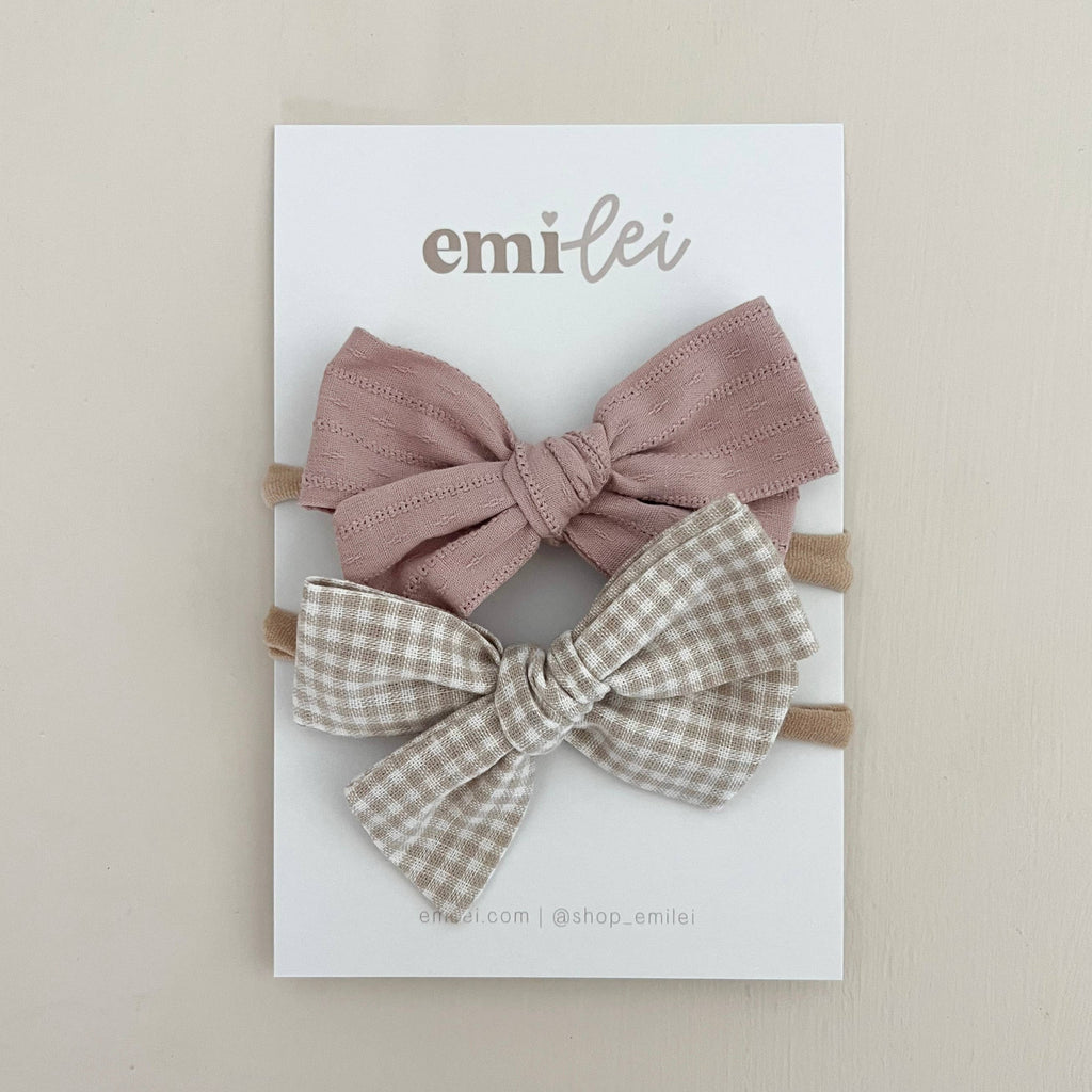 Nylon Stretchy Bow Headband Set