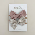Nylon Stretchy Bow Headband Set