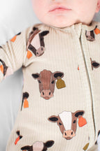 Cattle Buddy Baby Ribbed Cotton Zippy