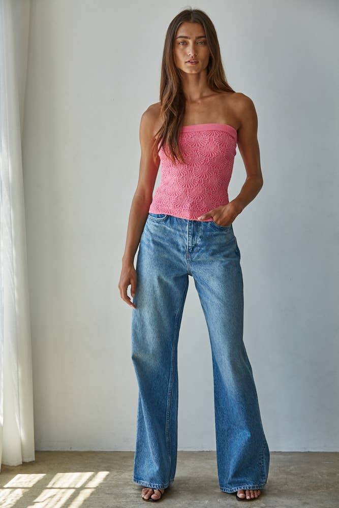 Knit Jacquard Tube Top (multiple colors)