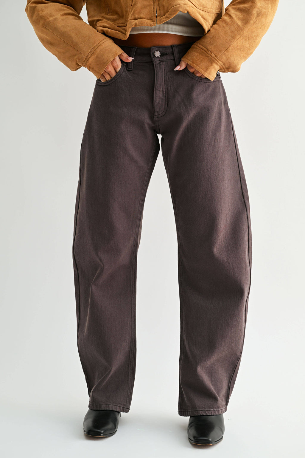 5 Pocket Barrel Jean - CHOCOLATE