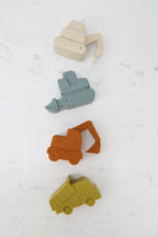 Construction Vehicle Mold Free Silicone Bath Toy Set 