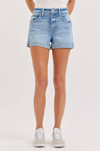 High Rise Shorts with Cuff