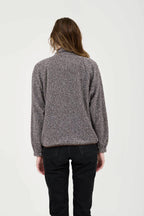 CONTRAST FLEECE SNAP BUTTON JACKET