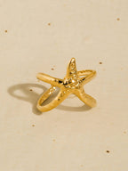 Maui 18K Gold Non-Tarnish Starfish Wrap Open Ring