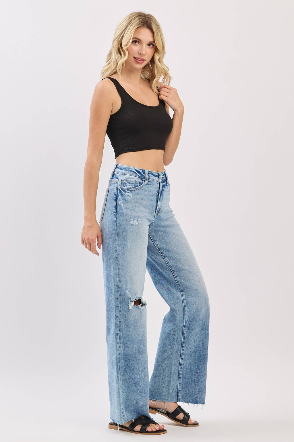 HIGH RISE WIDE LEG JEANS