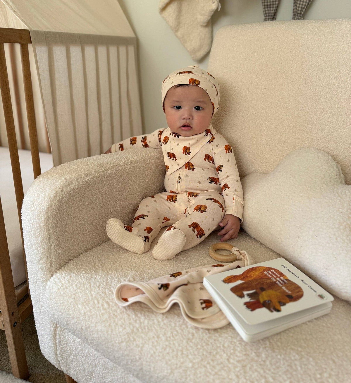 Brown Bear | Organic Zipper Footie