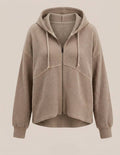 Oversized Waffle Zip-Up Lounge Hoodie Hybrid