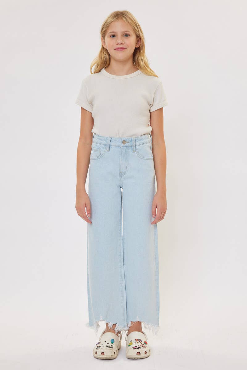 GIRLS HIGH RISE WIDE LEG JEANS