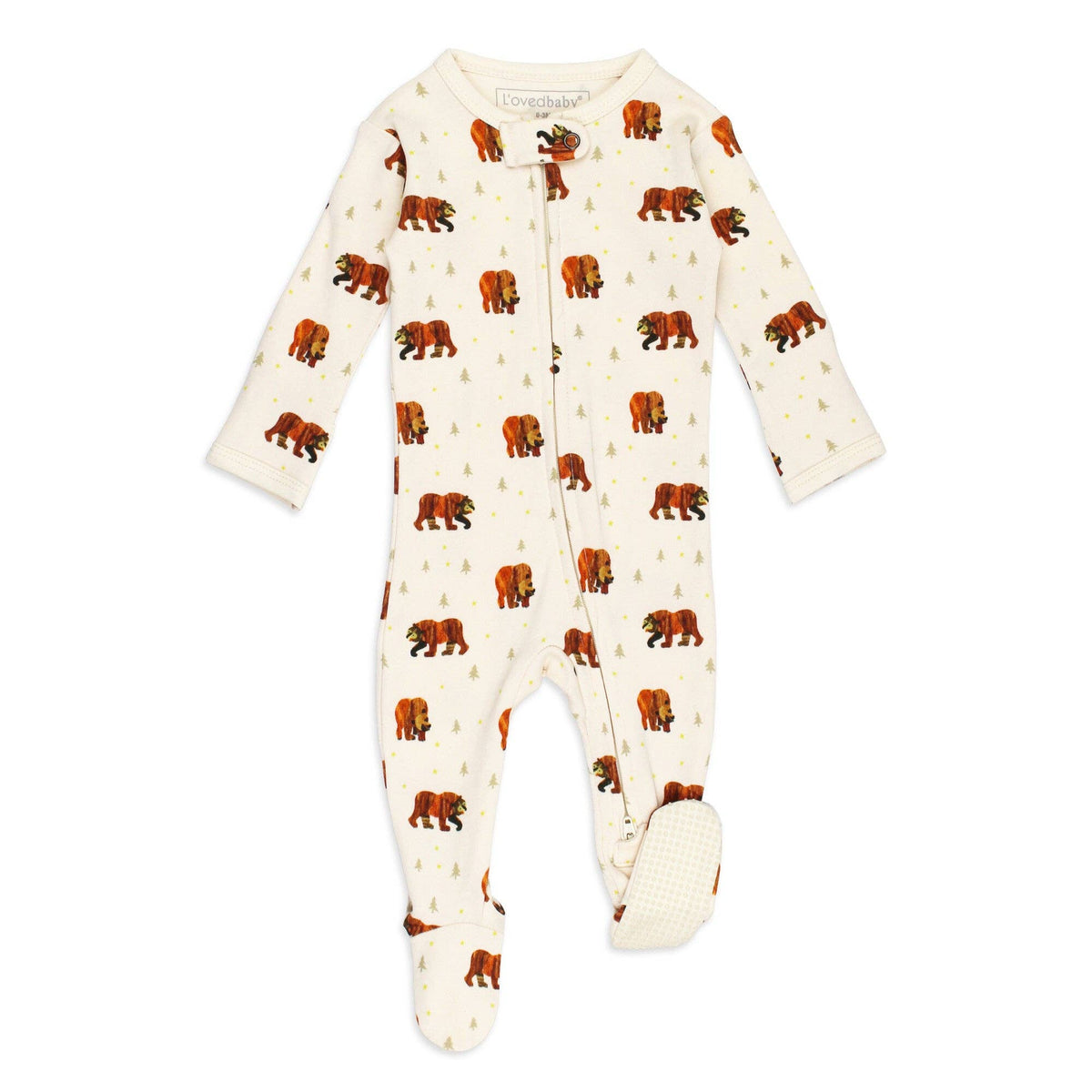 Brown Bear | Organic Zipper Footie