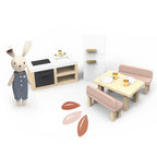 Doll House Kitchen set w/4 chairs incl. 1 character