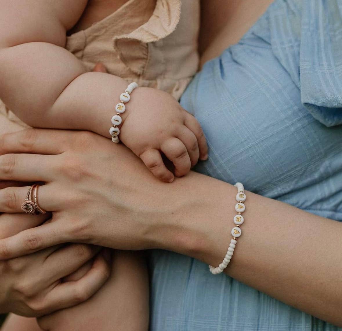 14k gold filled Mama and mini bracelets